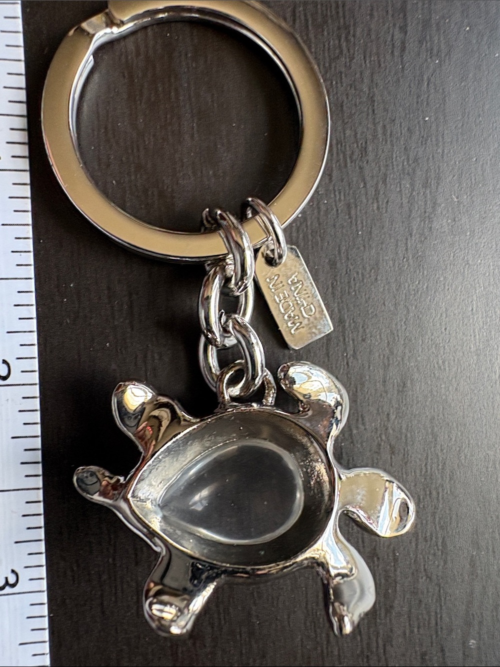 Coach Silver Turtle Key Ring Keychain - Picture 2 of 4